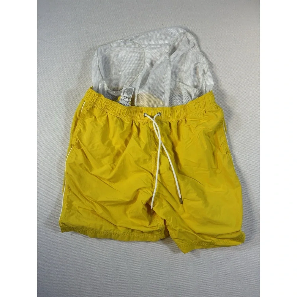 Nautica Swim Trunks Mens Large Yellow Mesh Lined Pockets Beach‎ Shorts